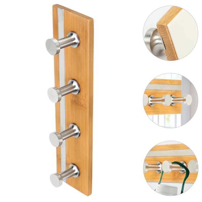 Stainless Steel Wall Mount Rack With 4 Hooks For Bathroom Towels And Living Room - Image 5