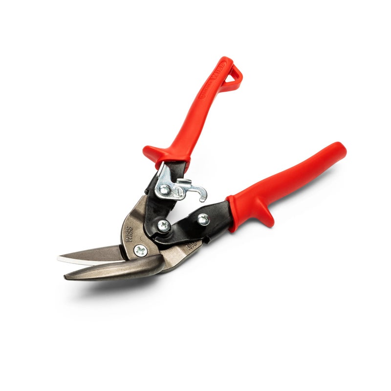 Wiss Crescent Wiss 9-1/4" Metalmaster Offset Straight and Left Cut Aviation Snips - M6R , Red - Image 1