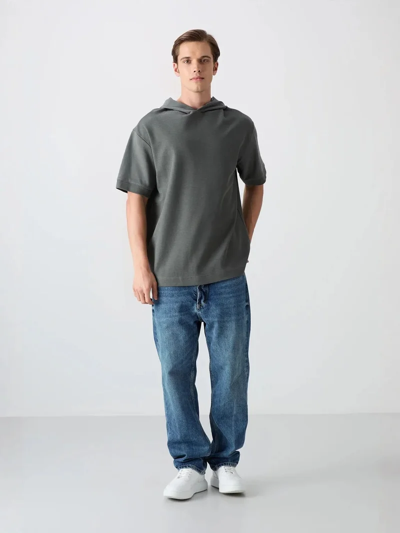 تومي لايف TOMMY Oversized Hooded Short-sleeve T-shirt