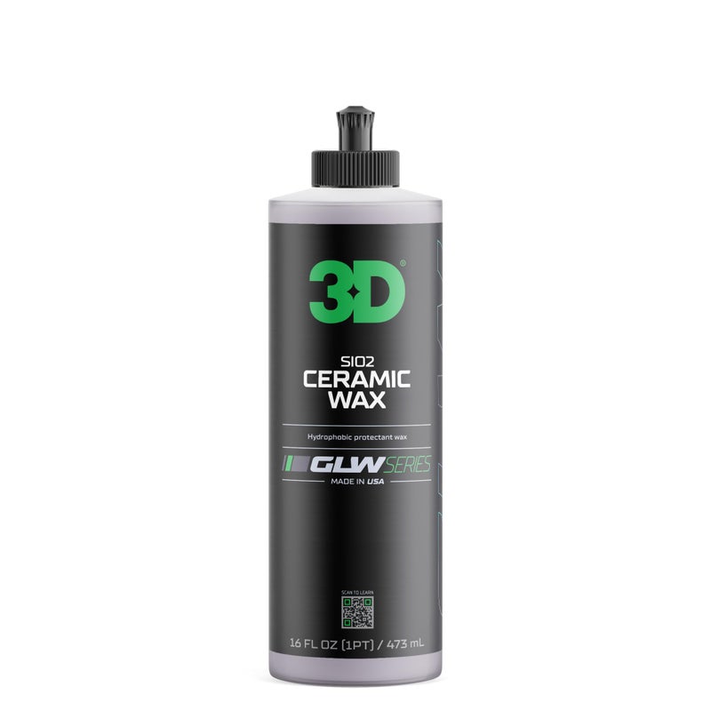 3D GLW Series Ceramic Wax â€“ SiO2 Infused Car Wax for Ultimate Gloss, Hydrophobic Protection & Easy Application | Ultra Slick Shine | Made in USA 16 oz - Image 1