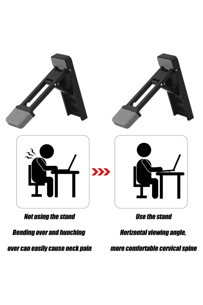 انسجام حامل لوحة مفاتيح قابل للطي من قطعتين للمكتب مع إمكانية الإمالة وقابلية الحمل لأجهزة الكمبيوتر المحمولة الصغيرة، وإكسسوارات مكتبية مريحة لرفع لوحة مفاتيح الكمبيوتر - Image 4