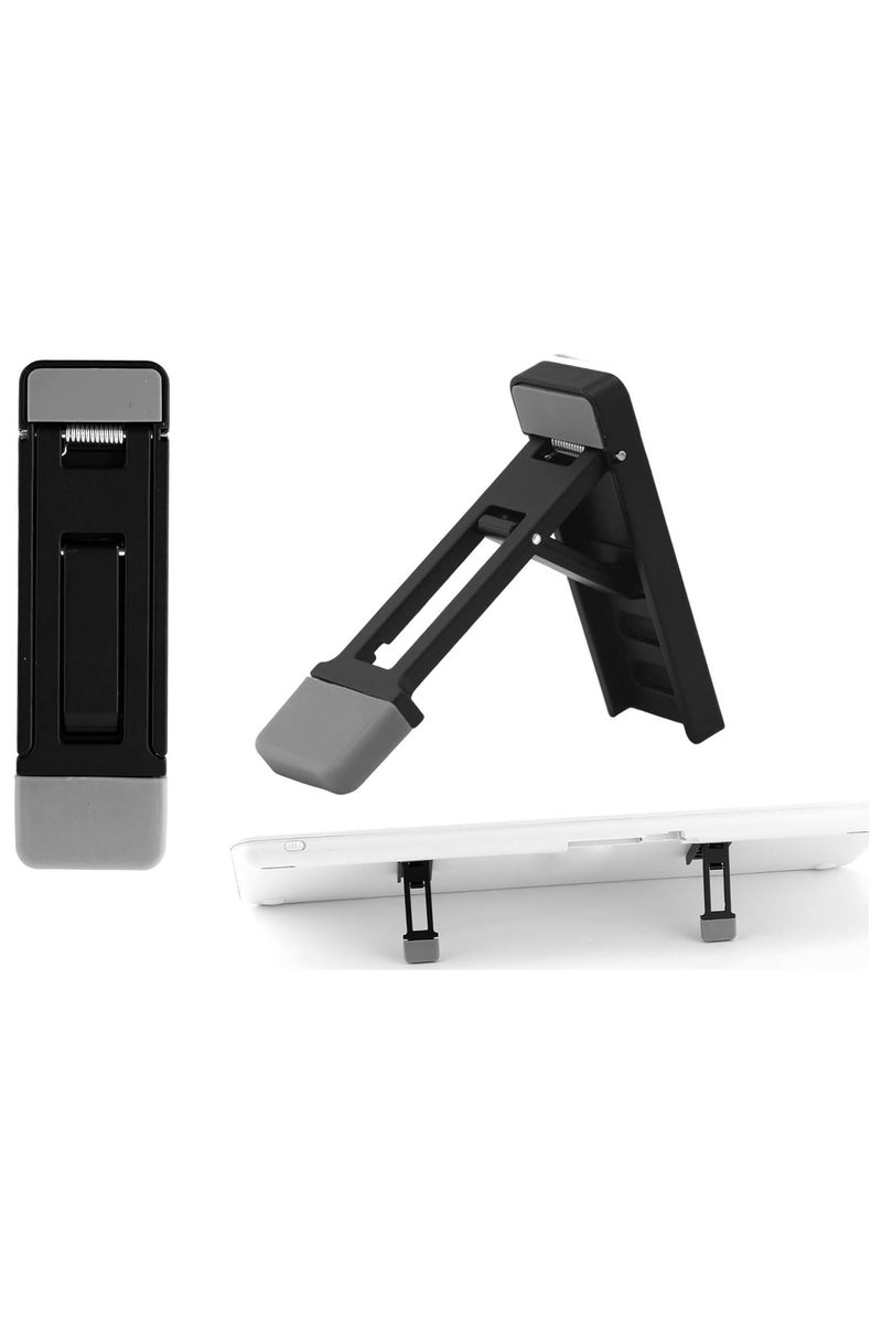 انسجام حامل لوحة مفاتيح قابل للطي من قطعتين للمكتب مع إمكانية الإمالة وقابلية الحمل لأجهزة الكمبيوتر المحمولة الصغيرة، وإكسسوارات مكتبية مريحة لرفع لوحة مفاتيح الكمبيوتر - Image 1