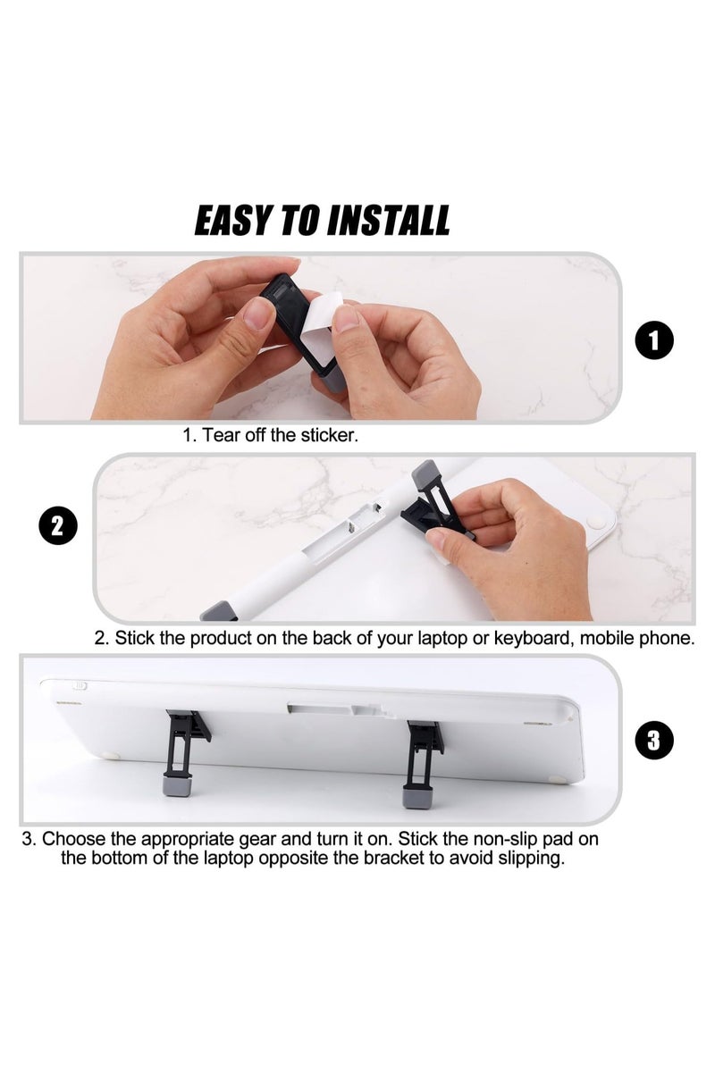 انسجام حامل لوحة مفاتيح قابل للطي من قطعتين للمكتب مع إمكانية الإمالة وقابلية الحمل لأجهزة الكمبيوتر المحمولة الصغيرة، وإكسسوارات مكتبية مريحة لرفع لوحة مفاتيح الكمبيوتر - Image 5