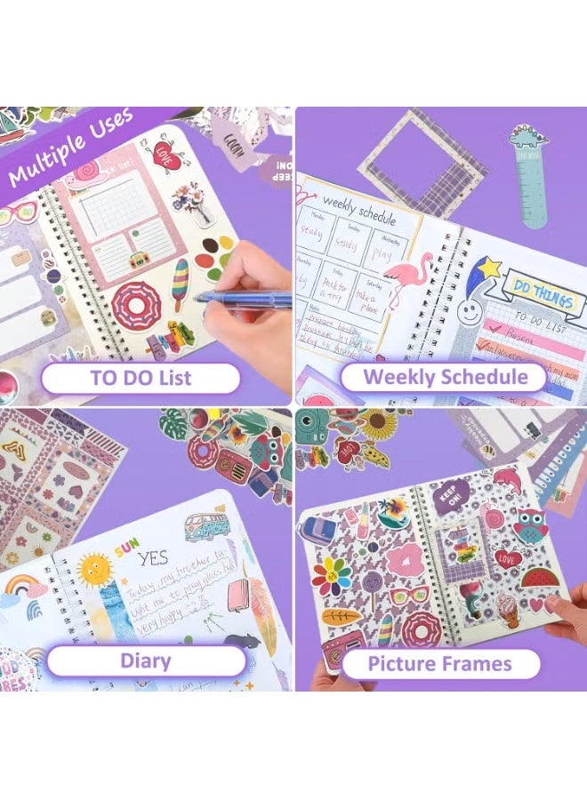 Capstro DIY Journal Kit – SH014 Purple Diary Set with Notebook, Stickers, Glitter Tapes, Bookmarks & Tassel Pendant – Scrapbook & Stationery Craft Box for Kids Age 4+ – Creative Gift for Girls & Boys - Image 4