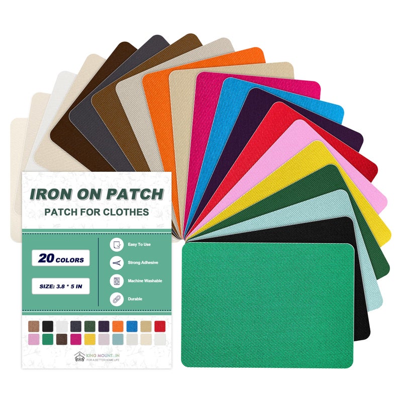 Iron on Patches for Clothes 20 Pieces MultiColored Patches for Cloth 100 Cotton Fabric Patches for Clothing Bag Hat Repair Clothing Repair Decorating Kit 37 by 49 95 cm x 125 cm