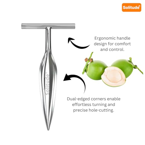 Solitude Stainless Steel Tender Coconut Opener Machine, Coconut Driller | Coconut Husk Remover, Water Extractor Smart Kitchen Tool - Image 3