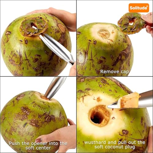 Solitude Stainless Steel Tender Coconut Opener Machine, Coconut Driller | Coconut Husk Remover, Water Extractor Smart Kitchen Tool - Image 4