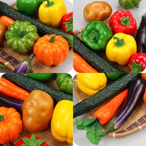 Lorigun 10 Pieces/Set Artificial Vegetables Simulation Vegetables Decoration Kitchen Home Decor Realistic Fake Vegetables Decor Set Photo Props - Image 3