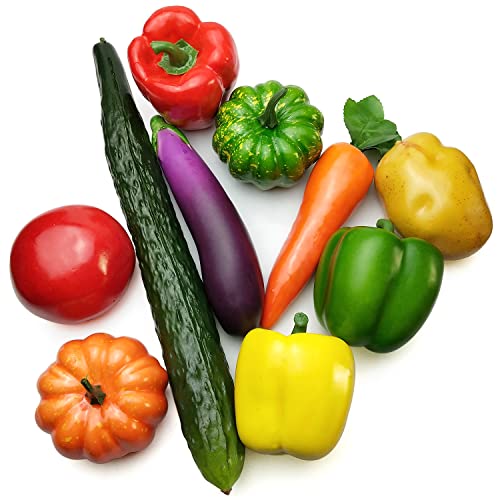 Lorigun 10 Pieces/Set Artificial Vegetables Simulation Vegetables Decoration Kitchen Home Decor Realistic Fake Vegetables Decor Set Photo Props - Image 2