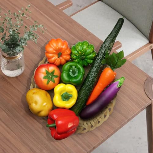 Lorigun 10 Pieces/Set Artificial Vegetables Simulation Vegetables Decoration Kitchen Home Decor Realistic Fake Vegetables Decor Set Photo Props - Image 4