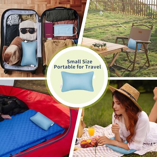 Pro Goleem Small Pillow 11’’x6’’x2.5’’ for Kids and Baby Sleeping with Name Tag Mini Tiny Pillow for Camping and Chair Car Air Nap Neck Lumbar Knee Rest Pillows, Blue - Image 3