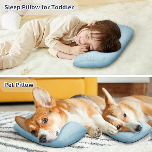 Pro Goleem Small Pillow 11’’x6’’x2.5’’ for Kids and Baby Sleeping with Name Tag Mini Tiny Pillow for Camping and Chair Car Air Nap Neck Lumbar Knee Rest Pillows, Blue - Image 4