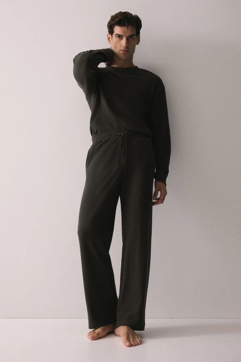 H&M Waffled cotton pyjama top and bottoms