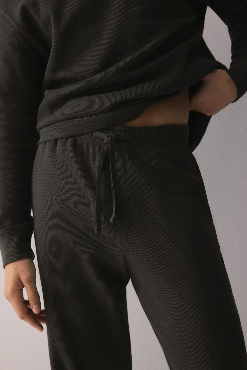 H&M Waffled cotton pyjama top and bottoms