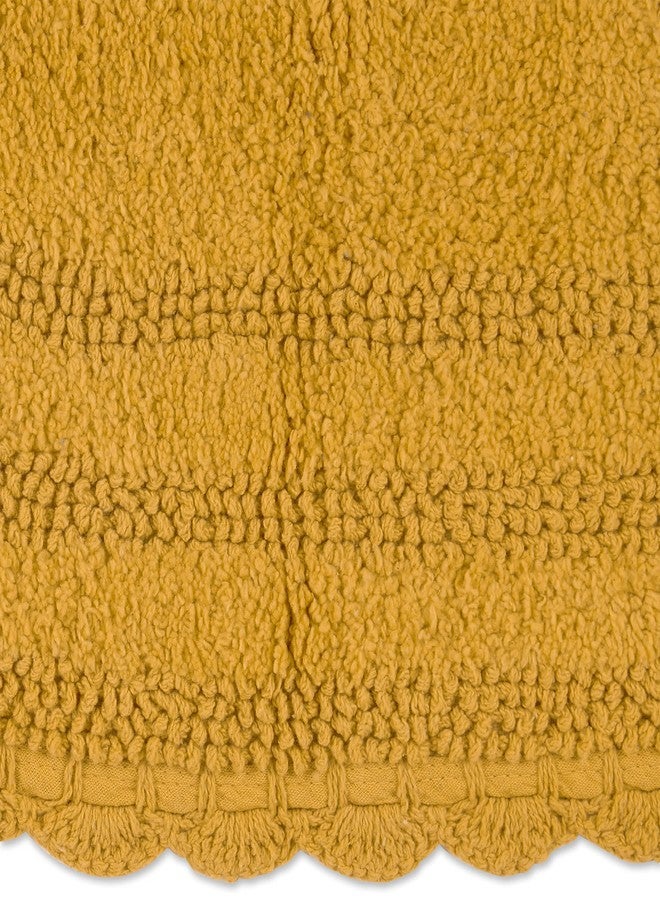 DII Crochet Collection Reversible Bath Mat, Small Oval, 17x24, Honey Gold - Image 3