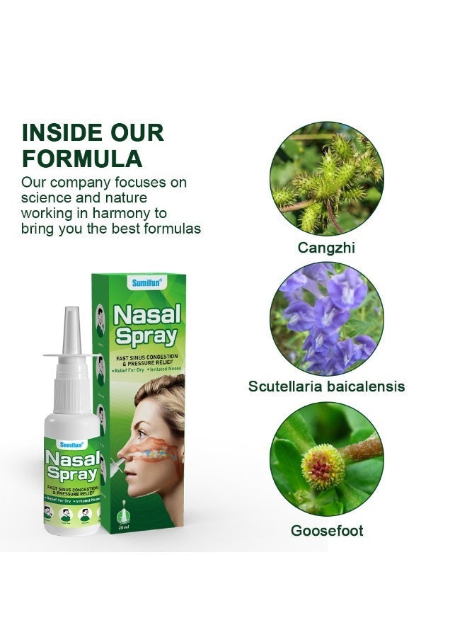 سوميفون رذاذ الأنف تخفيف الاحتقان تخفيف التهاب الأنف التحسسي تهدئة الجفاف تركيبة طبيعية تخفيف سريع لاحتقان وضغط الجيوب الأنفية وتهدئة الأنف المتهيج العناية اليومية بالأنف 20 مل - Image 2