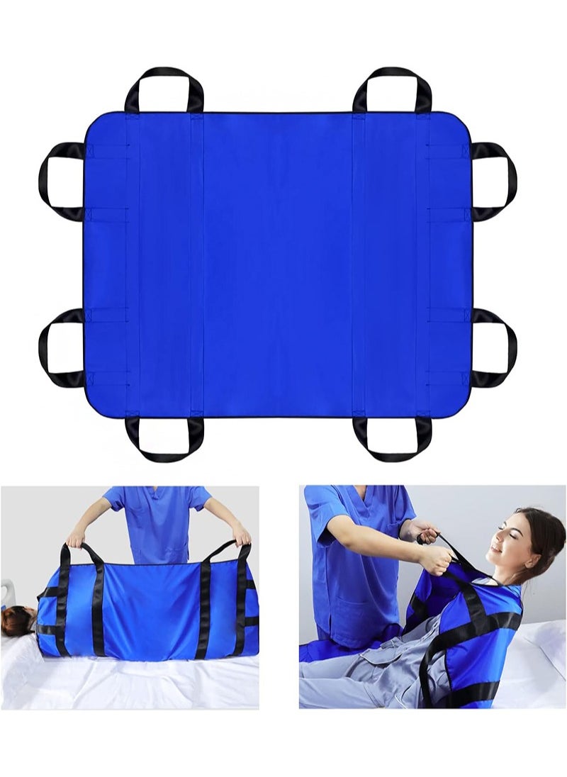 Aikanbo - 120 * 100cm Transfer Sheet，Patient Transfer Board with Eight Handles，Suitable for Obese People，Elderly People and Patients who Need to be transferred（Blue） - Image 1