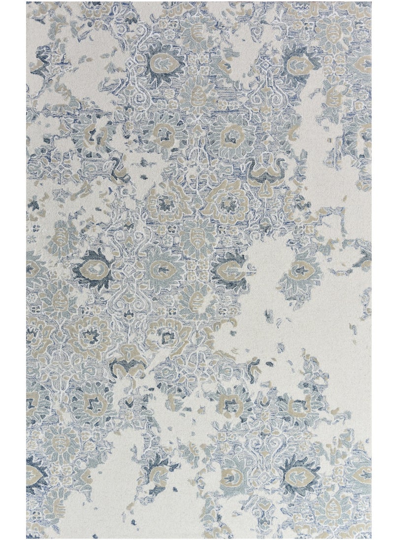 AURUM HOME AH06A Hand Tufted  Modern Area Rug  Indoor Living Dining Bedroom Room and Gallery Area Rugs Loop Cut Wool, Rectangle  - Image 1