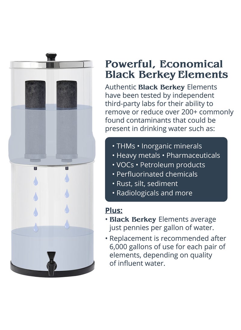 Berkey Authentic Black Berkey Elements BB9-2 Filters for Berkey Water Systems (Set of 2)