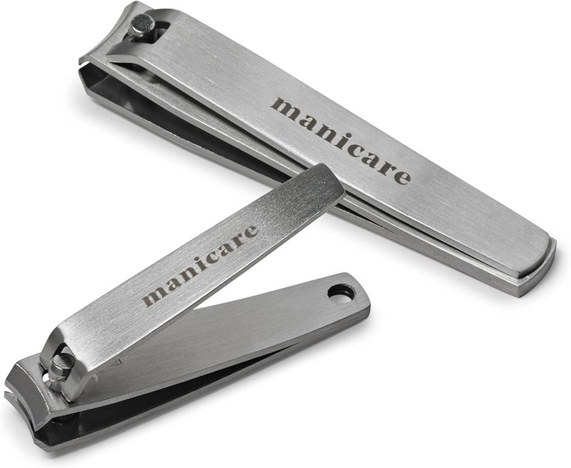 Manicare Premium Nail Clippers Pack Of 2 Stainless Steel Small And Medium Clippers For Precisie Trimming Of Toenails And Fingernails Professional Blade Durable Perfect For Manicures And Pedicure