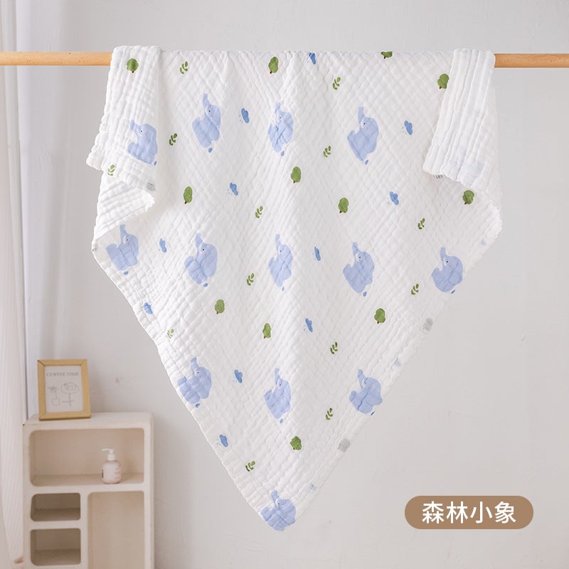 Four Seasons Baby Bubble Gauze Bath Towel Wrap Cute Cartoon Kindergarten Baby Nap Quilt Cover Blanket - Image 1