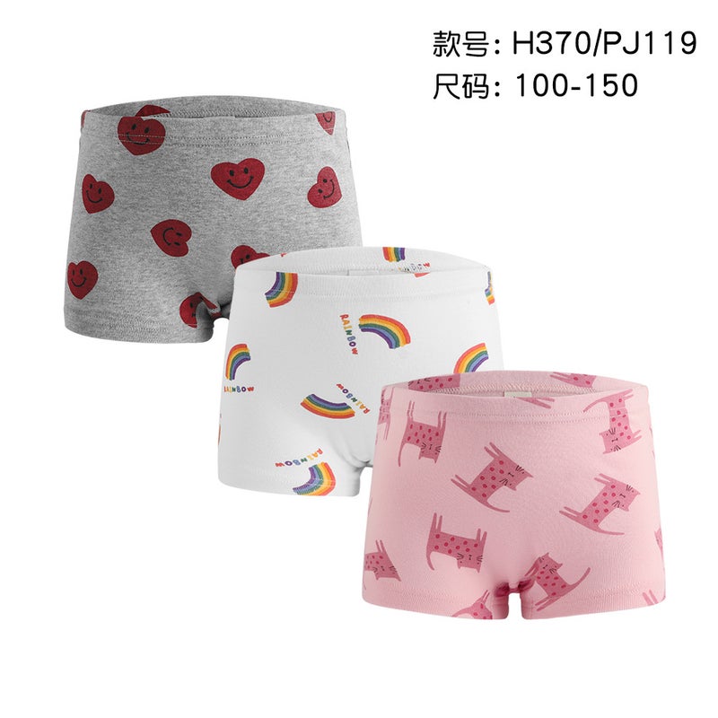 Girls 100% Cotton Cartoon Print Boyshorts