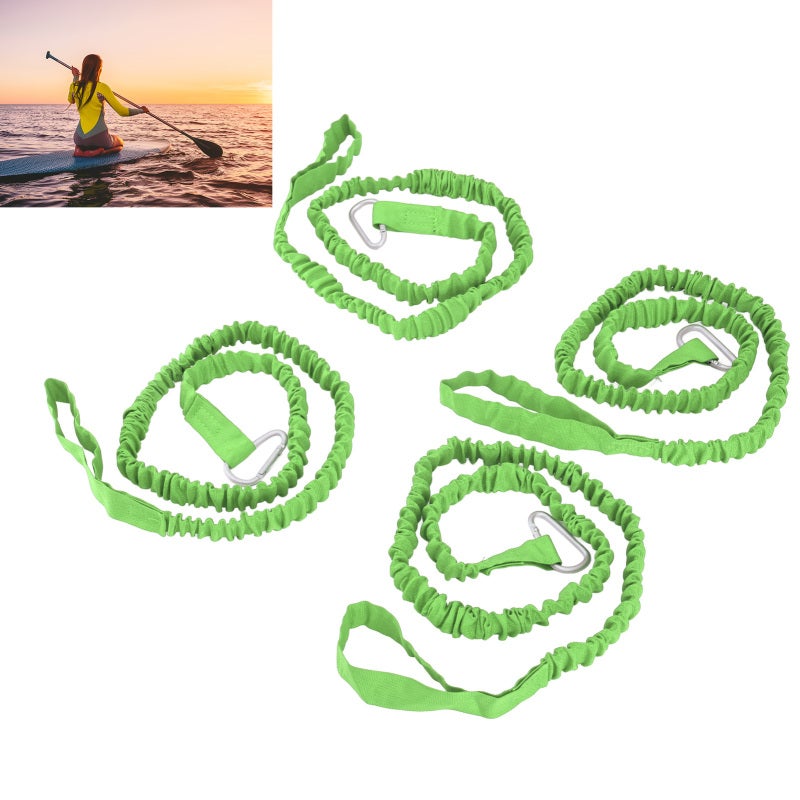 4Pcs Kayak Paddle Rope Super Stretchy Anti Lost Portable Nylon Canoe Paddle Leash for Drifting Surfing Grey - Image 1