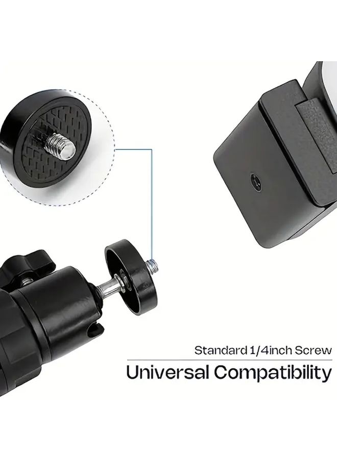 Black 360 Rotating Mini Tripod Head Stand for Projector Camera DSLR - Image 4