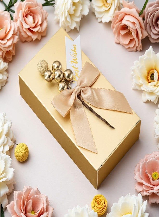 Rodvanvo 20PCS Champagne Gold Gift Box Bow Tree Fruit Decorative Candy Box Birthday, Wedding Party Supplies Square Gift Boxes For Candies (Champagne Gold Large - Image 2