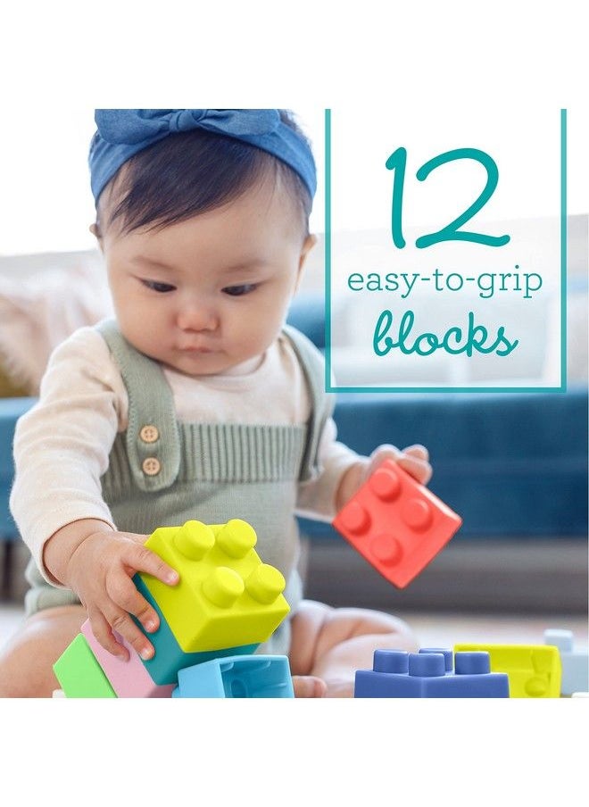 infantino - Super Soft Building Blocks Easy To Hold For Babies & Toddlers Bpa Free Multi Colored 12 Piece Set - Image 1