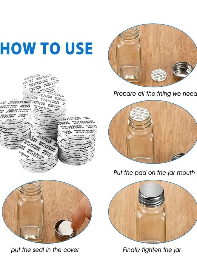 200 Pieces 24mm (0.944'') Pressure Sensitive Seals Foam Lid Liner Protection Safety Jar Cap Gasket for Glass Jar & Plastic Jar Bottles  - Image 2