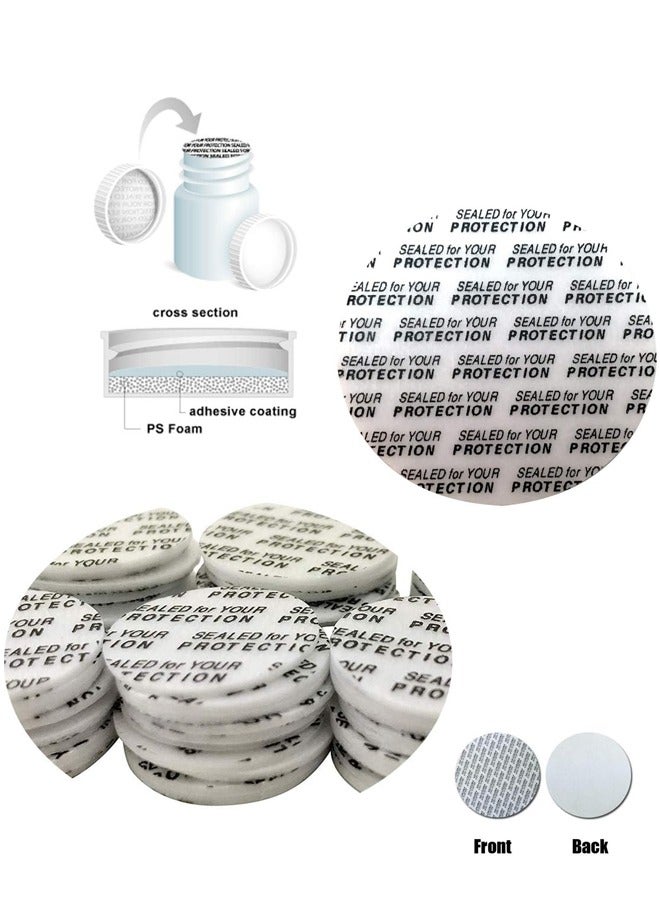 200 Pieces 24mm (0.944'') Pressure Sensitive Seals Foam Lid Liner Protection Safety Jar Cap Gasket for Glass Jar & Plastic Jar Bottles  - Image 3