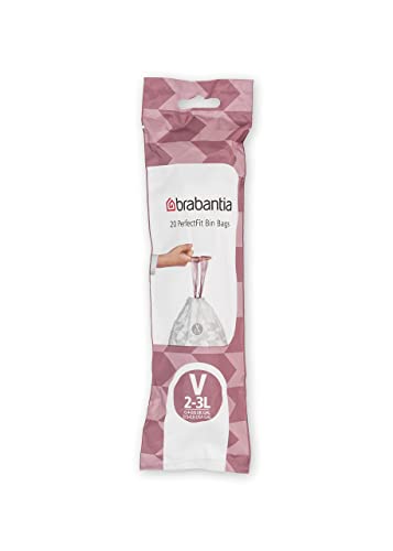 Brabantia PerfectFit Trash Bags Size V0508 Gal Thick Plastic Trash Can Liners with Drawstring Handles 200 Bags - Image 3