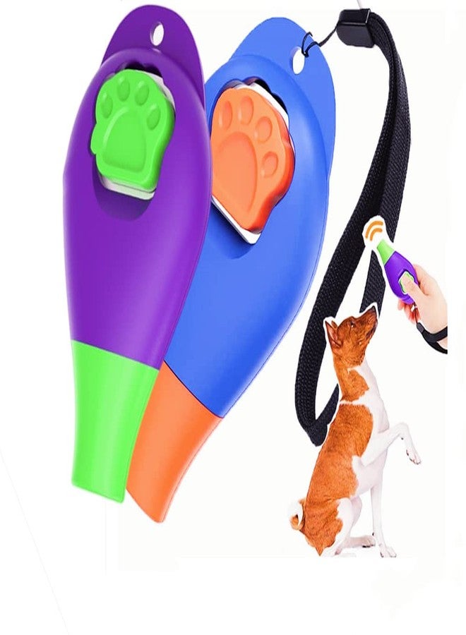 Perwin Dog Training Clicker with Whistle and Wrist Strap - Positive Behavior Reinforcer for Pets - All Ages, Puppy and Adult Dogs - Use to Reward and Train - Dog Whistle Included (Purple) - Image 1