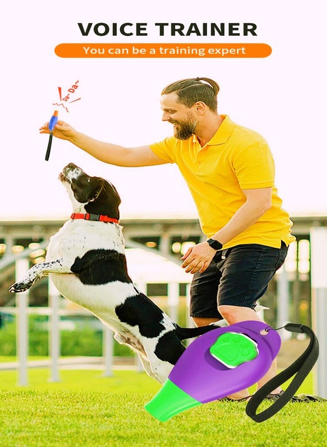 Perwin Dog Training Clicker with Whistle and Wrist Strap - Positive Behavior Reinforcer for Pets - All Ages, Puppy and Adult Dogs - Use to Reward and Train - Dog Whistle Included (Purple) - Image 3