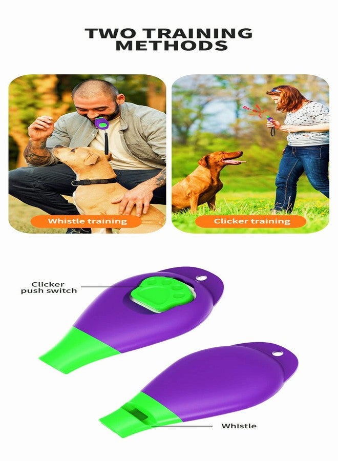Perwin Dog Training Clicker with Whistle and Wrist Strap - Positive Behavior Reinforcer for Pets - All Ages, Puppy and Adult Dogs - Use to Reward and Train - Dog Whistle Included (Purple) - Image 4