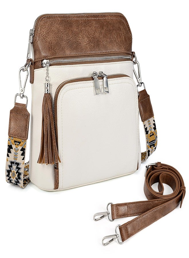 UTO RFID Crossbody Bags for Women Vegan Leather Purses Women's Shoulder Handbags with Tassel Wide Strap - Image 1