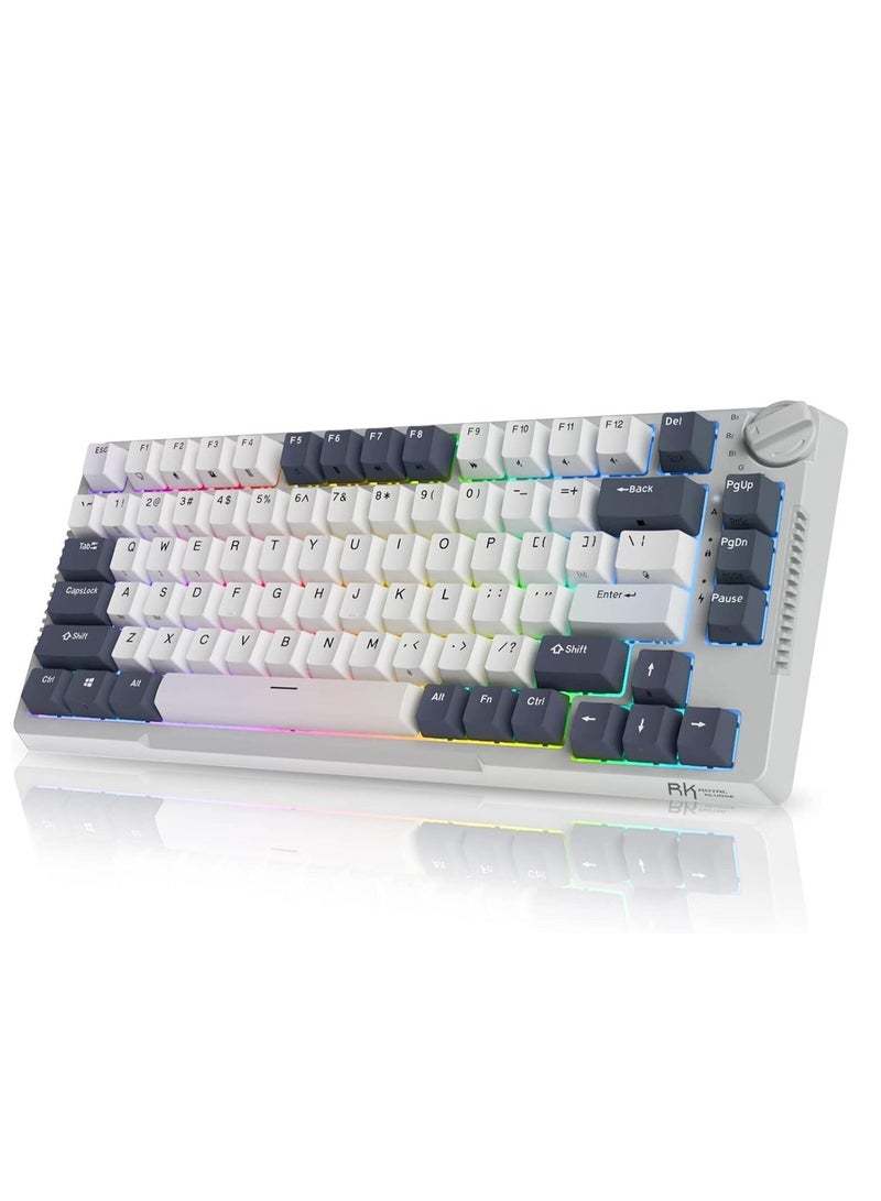 رويال كلودج لوحة مفاتيح ميكانيكية قابلة للتبديل السريع H81، وضع ثلاثي RGB SkyCyan - Image 1