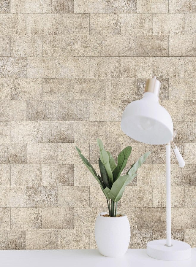 Art3d 102-Piece Peel and Stick Wall Tile for Kitchen Backsplash, Bathroom, Fireplace, 3in. × 6in. Stick on Subway Tile Stone Beige - Image 3