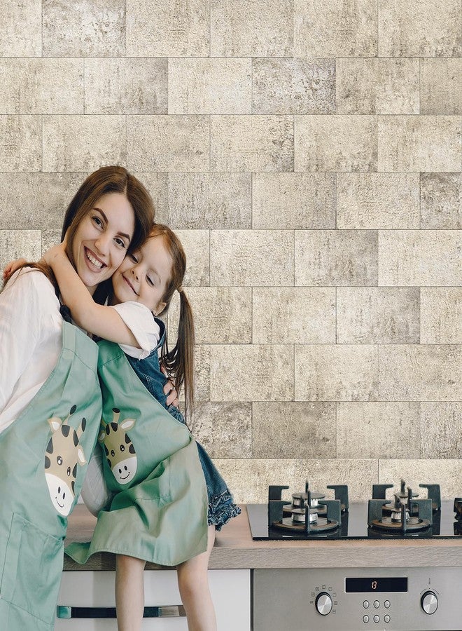 Art3d 102-Piece Peel and Stick Wall Tile for Kitchen Backsplash, Bathroom, Fireplace, 3in. × 6in. Stick on Subway Tile Stone Beige - Image 2