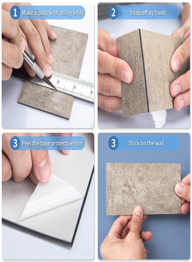 Art3d 102-Piece Peel and Stick Wall Tile for Kitchen Backsplash, Bathroom, Fireplace, 3in. × 6in. Stick on Subway Tile Stone Beige - Image 5