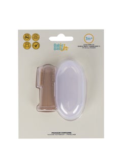 Babies Basic Toothbrush With Travel Case For Babies - Brown Silicone Toothbrush  - Image 1