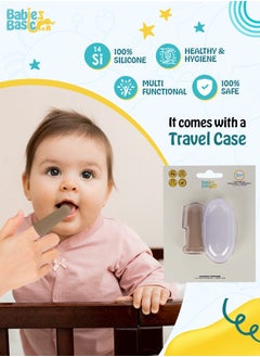 Babies Basic Toothbrush With Travel Case For Babies - Brown Silicone Toothbrush  - Image 3