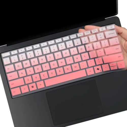 MUBUY-GOL Keyboard Cover for 2025 New Microsoft Surface Laptop 7 13.8 /Surface Laptop 7 15 Inch Laptop, US English Layout Keyboard Cover Skin Protector-OmbrePink - Image 1