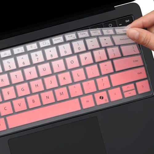 MUBUY-GOL Keyboard Cover for 2025 New Microsoft Surface Laptop 7 13.8 /Surface Laptop 7 15 Inch Laptop, US English Layout Keyboard Cover Skin Protector-OmbrePink - Image 5