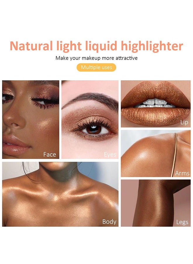 بوداير مستحضر هايلايتر سائل، معزز سائل يدوم طويلاً للبشرة المتوهجة، مقاوم للماء، هايلايتر للوجه بلمسة ناعمة وبراقة، كريم كونسيلر، قلم تظليل الجسم، برونزر سائل. - Image 5