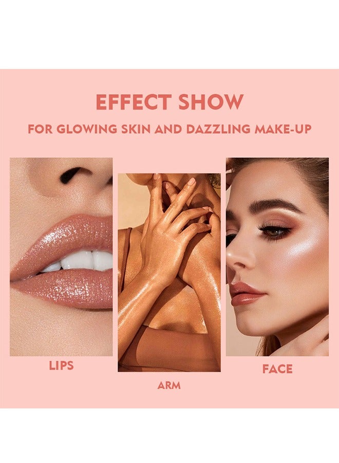 بوداير مستحضر هايلايتر سائل، معزز سائل يدوم طويلاً للبشرة المتوهجة، مقاوم للماء، هايلايتر للوجه بلمسة ناعمة وبراقة، كريم كونسيلر، قلم تظليل الجسم، برونزر سائل. - Image 4