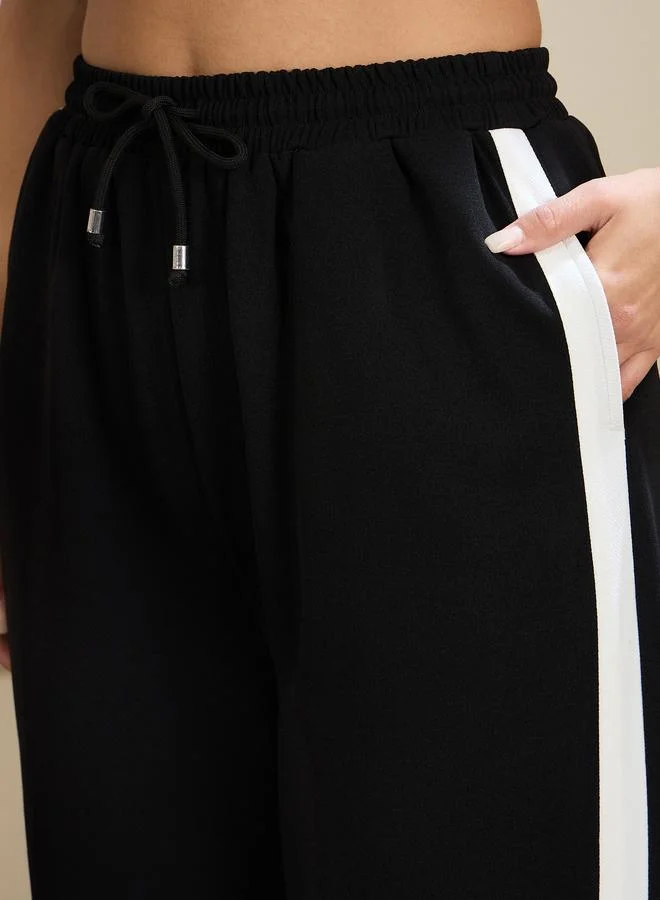 SASSAFRAS Sassafras Women Black Side Tape Drawstring Joggers