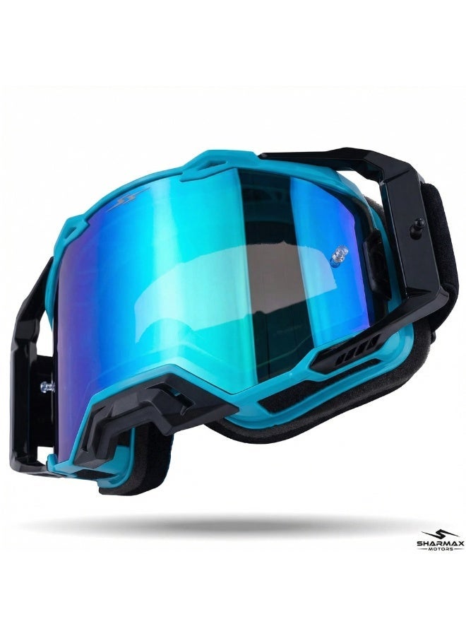 SHARMAX Motorcycle Goggles Photochromic Polarized – Motocross Dirt Bike ATV Riding Glasses with Anti-Fog Lens, UV400 Protection, Roll-Off & Tear-Off System, Helmet Compatible - Image 1