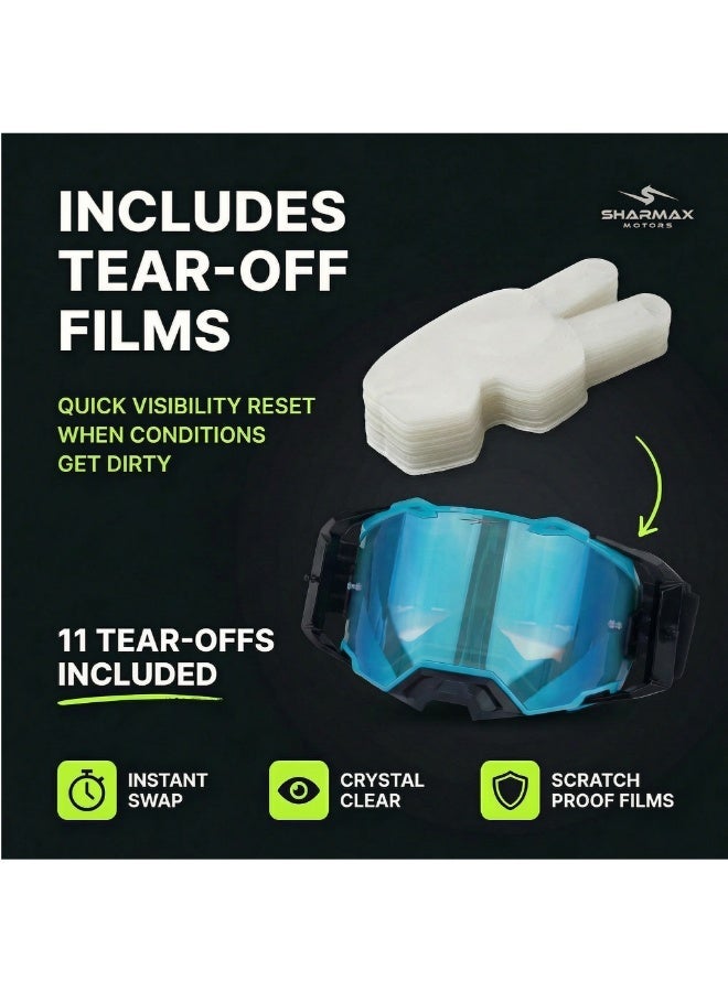 SHARMAX Motorcycle Goggles Photochromic Polarized – Motocross Dirt Bike ATV Riding Glasses with Anti-Fog Lens, UV400 Protection, Roll-Off & Tear-Off System, Helmet Compatible - Image 2